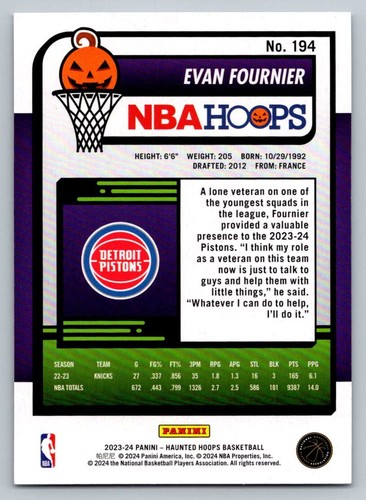 2024 NBA Haunted Hoops # 194 - Evan Fournier - New York Knicks - Picture 2 of 2