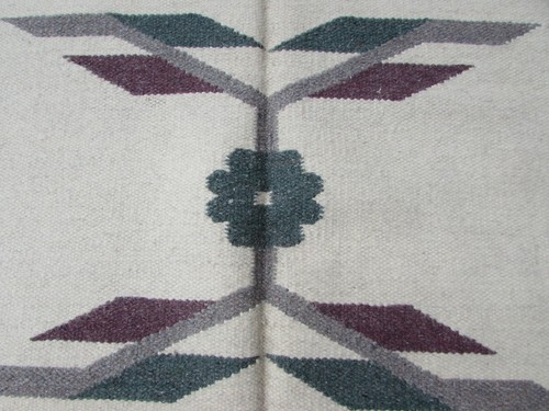 Vintage Traditional Hand Made Oriental Indian Cream white Wool Kilim 190x118cm - Picture 7 of 11
