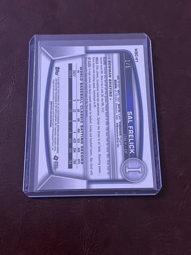 2023 Bowman Chrome Sal Frelick World Baseball Classic RED 1 /5 Italy Brewers WBC - Picture 2 of 2