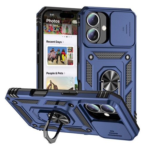 Case For iPhone 16 15 Pro Max 14 13 12 11 Shockproof Kickstand + Camera Cover - Picture 26 of 31
