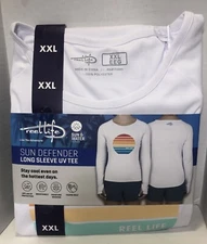 Reel Life Women's Shirt Size XXL Sun Defender UPF+50 UV Long Sleeve White A51
