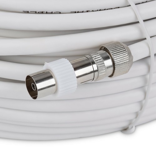 Nuevo 5m Blanco RG6 Cable Coaxial Plomo Coaxial 4 Vista Gratuita Ojo Mágico Enlace de TV - Imagen 2 de 7