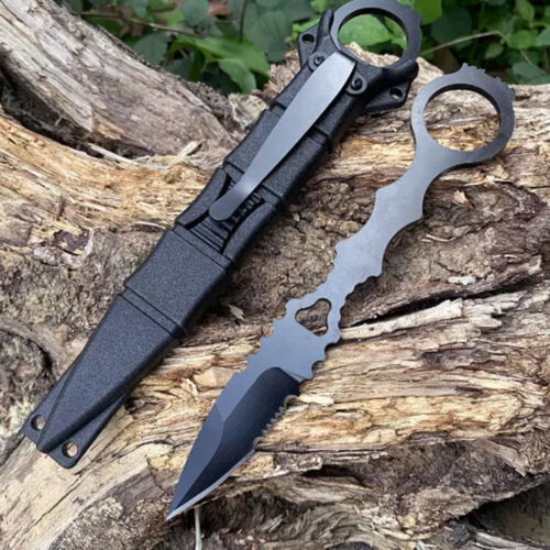 Neu 440C Klinge Ganzstahlgriff Nylonscheide Survival Jagdmesser - 22 - Bild 12 von 14