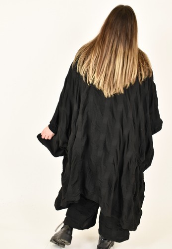 Designer ALYANS Kimona Style Hitched Mantel in Schwarz GR XXL/XXXL - Bild 12 von 13