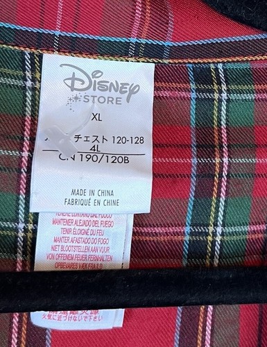Disney Store Mens XL Mickey Mouse Pajamas Top Red Plaid Fa La La - Picture 5 of 7