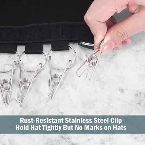 24 Hat Rack Organizer Baseball Holder Deep Storage Pockets Door Wall Caps Stand - Imagen 38 de 58