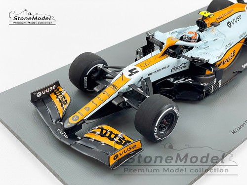 Mclaren F1 MCL35M #4 Lando Norris Monaco 2021 Gulf Livery 1:18 Spark with Decal - Picture 8 of 10