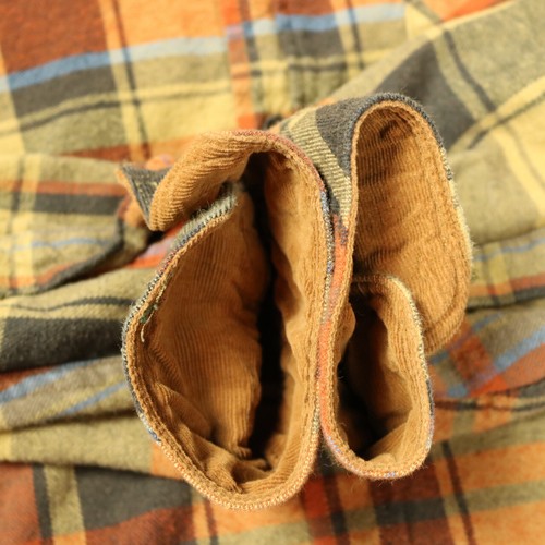 Gioberti Plaid Flannel Button Up Shirt Corduroy-Trim-Collar-Cuff Orange 2XL - Picture 5 of 24