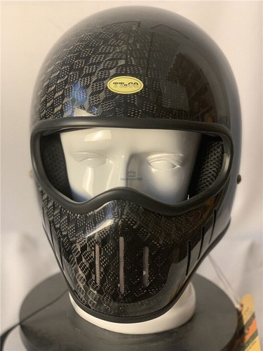 Nuevo Casco de Fibra de Carbono para Motocicleta Retro Motocicleta Casco Cara Completa Regalo - Imagen 10 de 17