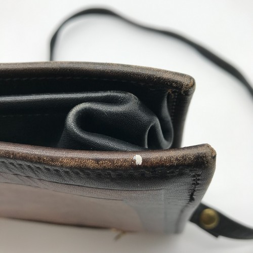 Genuine Leather Ladies Envelope Purse Handbag Brown Long Adjustable Strap - Picture 18 of 23