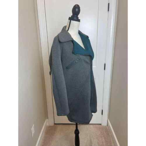 Asos Jacket Coat Heathered Gray Zip Up Long Sleeve Sz 8 Med - Picture 3 of 12
