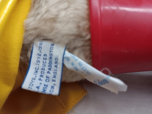 Rare Vintage 1981 Eden Paddington Bear Plush Yellow Raincoat, Hat, And Red Boots - Picture 10 of 12