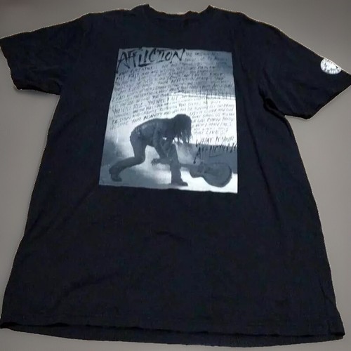 Affliction Shirt Erwachsene 2X schwarz Grafik T-Shirt Rundhalsausschnitt Live schnelle Musik Herren neu mit Etikett