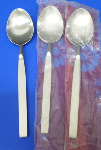 3 - WMF Cromargan HARPER All Satin Stainless FINLAND Flatware 7 3/8" SOUP SPOONS - Picture 1 of 6