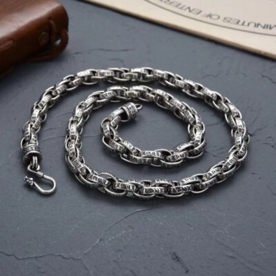 Real 925 Sterling Silver 7MM Oval Link Chain Necklace 19.7inch - 25.6inch Real 925 Sterling Silver 7MM Oval Link Chain Necklace 19.7inch - 25.6inch