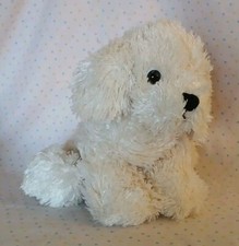 Best Made Toys Cream Shaggy Puppy Dog Sitting Stuffed Beanbag Plush Toy 9"