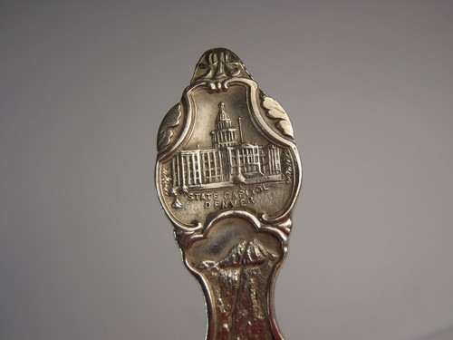 Sterling Silver Colorado Souvenir Spoon with Seven Falls & State Capitol 5 5/8" - Picture 4 of 24