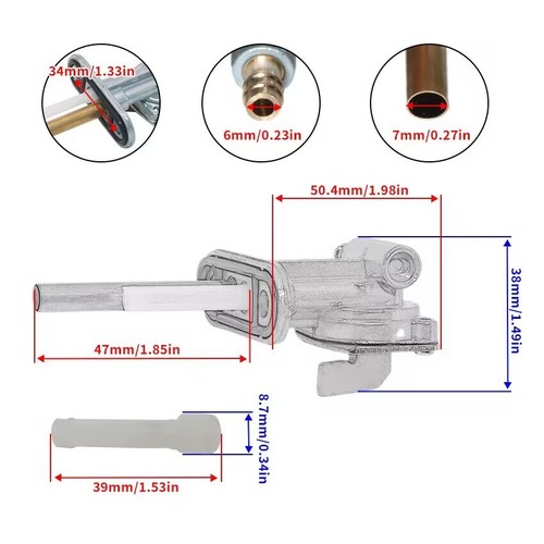 Fuel Cock Valve Petcock For Suzuki DR200SE 96-09/DR250SE 1993-95/DR350SE 1990-99 - Picture 2 of 7