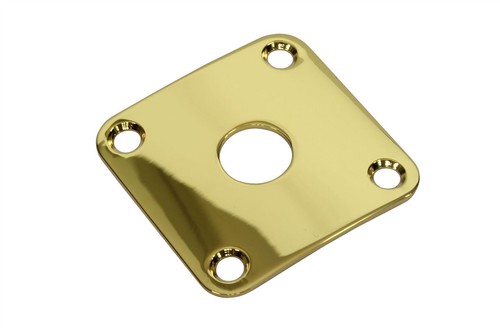 Placa Jack de metal cuadrada curva placa Jack "Dorada" apta para Gibson® Les Paul - Imagen 1 de 2