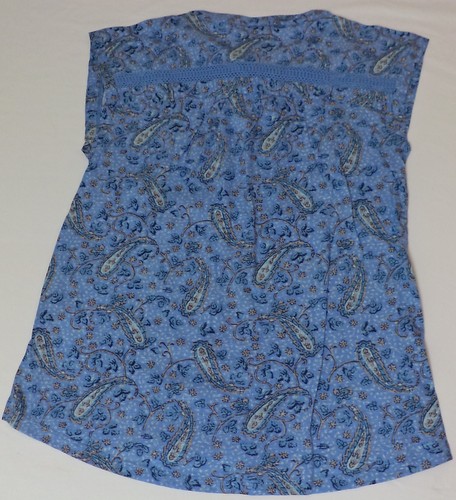 Neu mit Etikett Lucky Brand ärmelloses blaues Oberteil Paisleymuster V-Ausschnitt lockere Passform Small L1058 - Bild 2 von 2