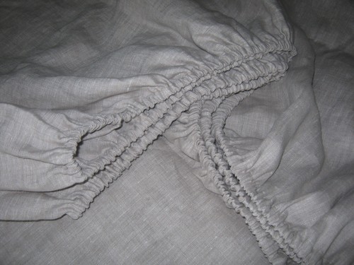 Linen Fitted Sheet UK Australia Sizes White Oatmeal Beige - Picture 2 of 6