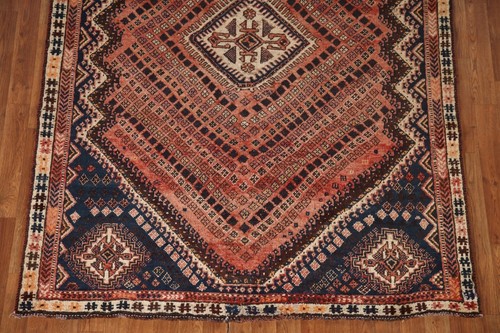 Vintage Geometric Tribal Abadeh Area Rug 5'x7' Wool Hand-knotted Nomad Carpet - Picture 5 of 12