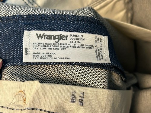 Wrangler Slim Fit Jeans Mens 33x34 (actual L 33.5) Cowboy Cut Dark Rodeo Western - Picture 7 of 7