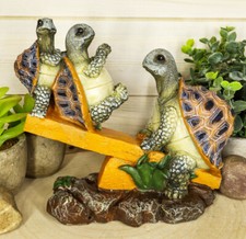 Ebros Mother Turtle Playing with Her Babies On Forest Seesaw Figurine 6.5" H