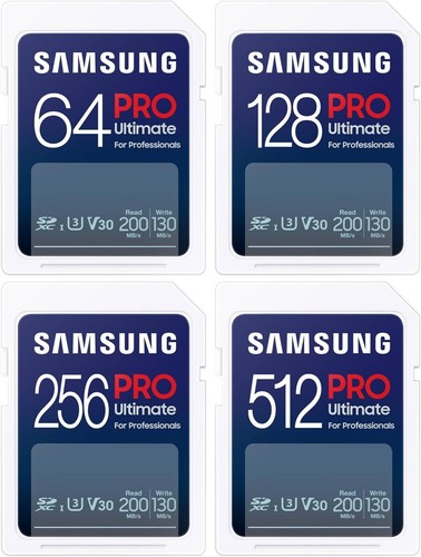 Carte mémoire flash Samsung SDXC Pro Ultimate 64 Go 128 Go 256 Go 512 Go - Photo 1 sur 9