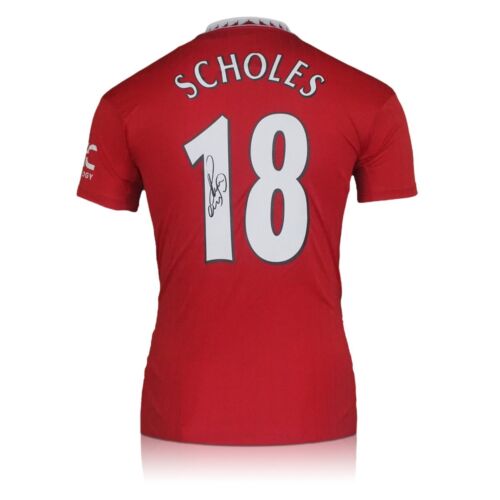 Paul Scholes Signed Manchester United 2022-23 Football Shirt - Afbeelding 1 van 5