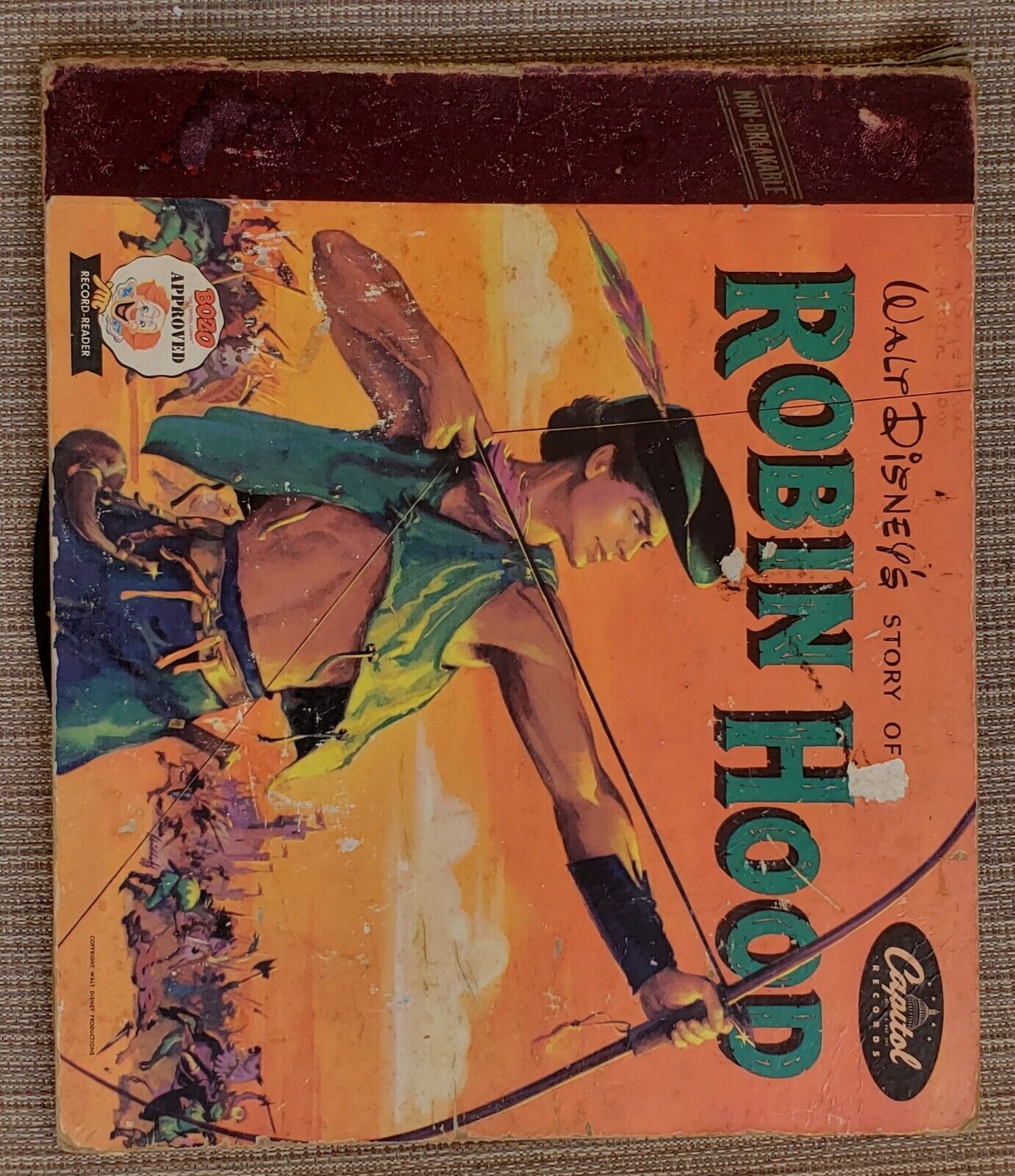 Robin Hood walt Disney's Story Of 7' Vinyl Record /