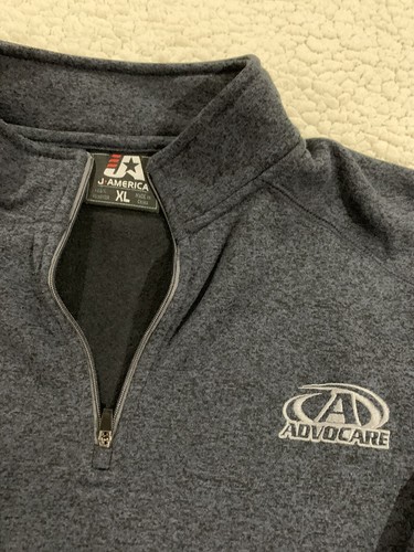 J. AMERICA Men’s 1/4 Zip Pullover Jacket Pockets Advocare Logo - Picture 2 of 2