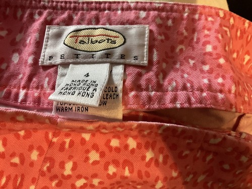 Talbots Rock 4P rosa weiß Print 100% Baumwolle 20" neuwertig Reißverschluss - Bild 3 von 4