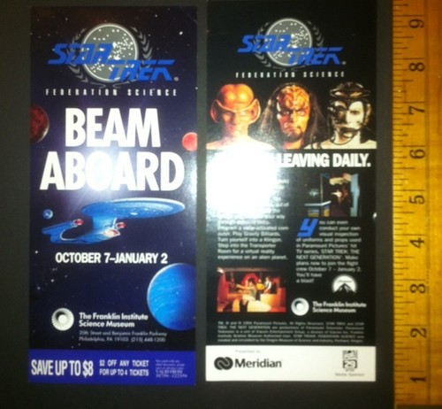 Folleto publicitario científico de la Federación Star Trek 1994 exposición raro años 90 - Imagen 1 de 2