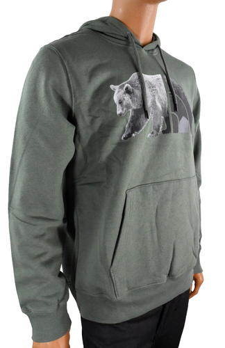 The North Face Mens Box Bear PO Hoodie New M Green black Logo Pockets Graphic - Picture 4 of 8