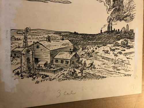Rare Original Published Signed Illustration Art Oscar Cesare 30s Communism MN #2 - 第 4/9 張圖片
