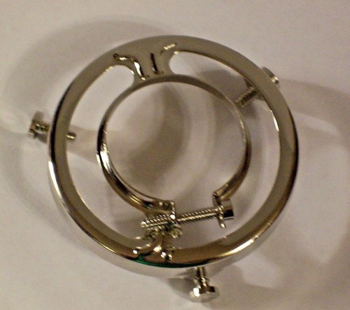 NICKEL PLATED BRASS CLAMP-ON SHADE HOLDER 2 1/4" FITTER LAMP PART 10785NJB - Picture 2 of 4