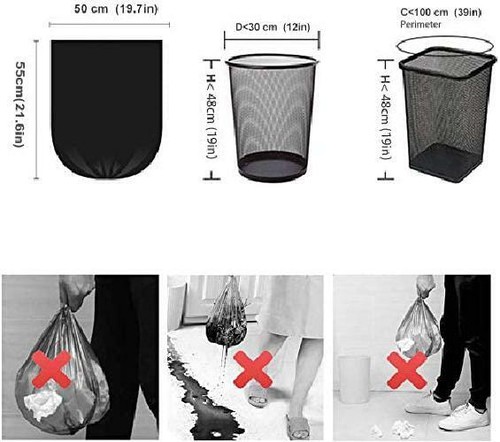 5 Gallon Trash Bags Black Garbage Recycling Leakproof No Smell Office Kitchen - Picture 5 of 12