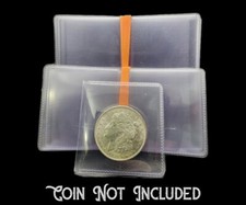 50 2.5x2.5 Double Pocket Vinyl Coin Holder Clear Plastic Flip Safe PVC Free