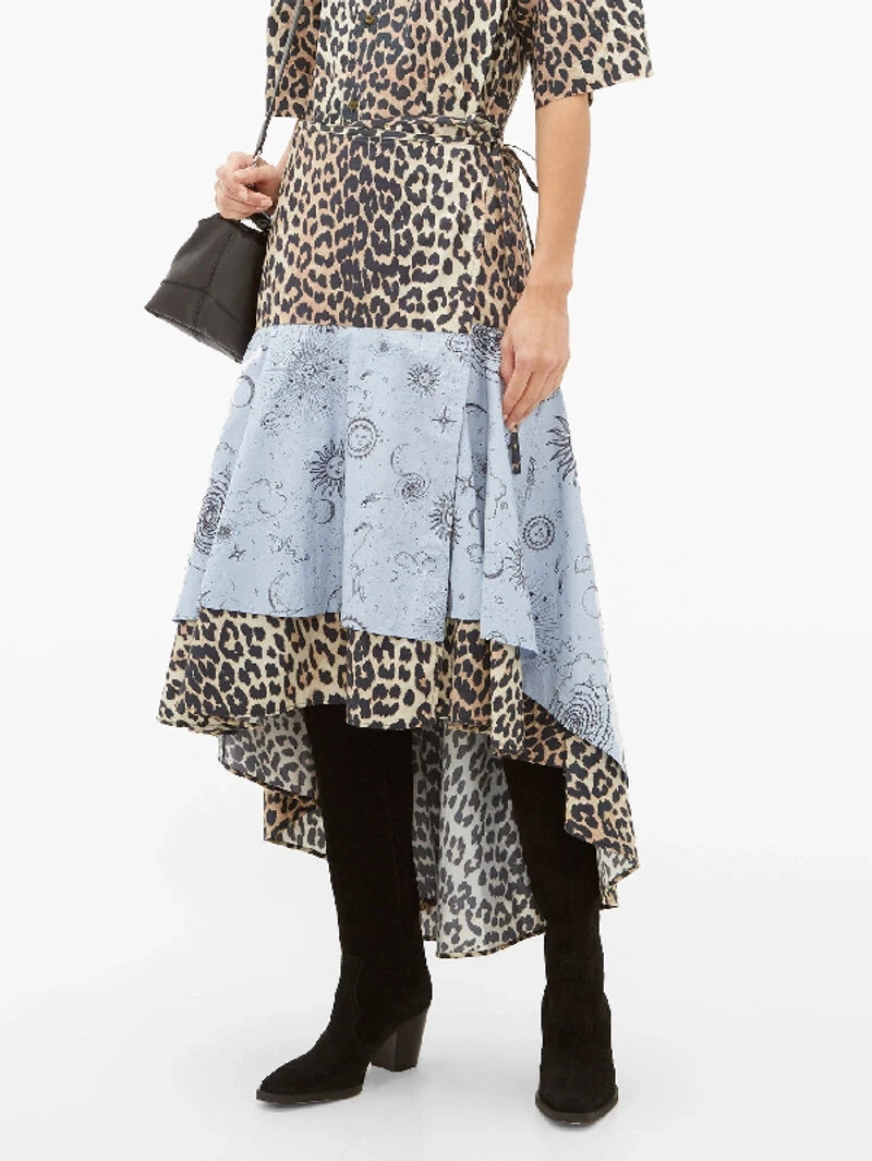 Ganni leopard maxi outlet skirt