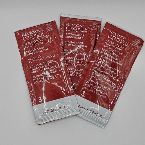 3 Pack REVLON COLORSILK AFTER-COLOR Conditioner Packets- 0.4 Fl. Oz. TRAVEL SIZE - Picture 1 of 5