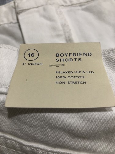 Universal Thread Size 16 White Boyfriend Shorts Cut Off 4" Inseam Jean - Picture 4 of 13