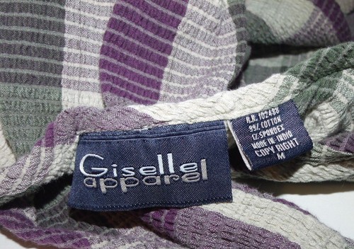 Giselle Multicolor Plaid Round Neck Sleeveless Smocked Blouse Size M Jrs (Z2I) - Picture 4 of 5