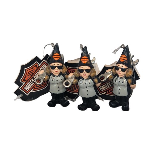 3 Harley Davidson Christmas Tree Garden Gnome Hanging Ornament Wrench Hat Shirt - Picture 9 of 10