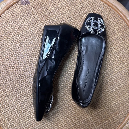 Adrienne Vittadini Women's Black Embellished Flats - Picture 7 of 8