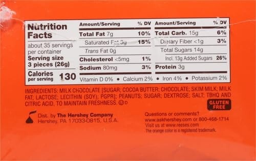 REESE'S Miniatures Milk Chocolate Peanut Butter Cups, Candy Pack,0.31 oz 105 pcs - Picture 3 of 11
