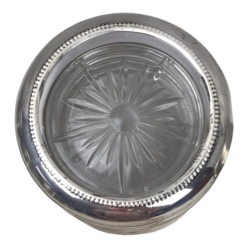 Sottobicchieri da vino Frank M. Whiting B-I argento sterling taglio bordo vetro Sunburst 8 U8 - Foto 4 di 7