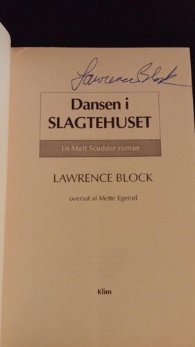 A Dance at the Slaughterhouse by Lawrence Block SC SIGNED Danish Edition - Picture 2 of 4