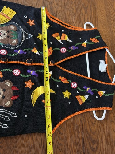 Chaleco Suéter De Colección Para Mujer Halloween Ediciones Básicas con Cuentas de Osos Brujas y Diablos S - Imagen 5 de 5