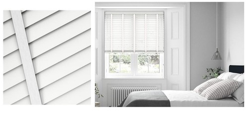 Venetian White Faux Wood Window Blinds Faux Real Wood Tape or String - Picture 6 of 10